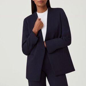 Spanx The Perfect Collarless Blazer Medium Black Office Work